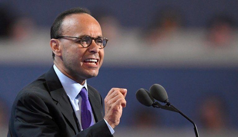 FILE - In this July 25, 2016 file photo, Rep. Luis Gutierrez, D-Ill. during the first day of the Democratic National Convention in Philadelphia.  Gutierrez will announce he is retiring and wonât seek re-election next year.