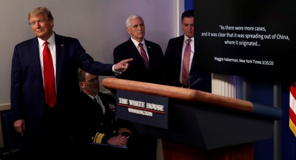 Trump turns coronavirus briefing into combative defense of his actions