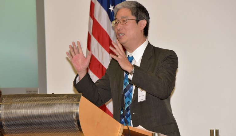 Bruce Ohr, associate deputy attorney general with the Organized Crime Drug Enforcement Task Forces of the U.S. Department of Justice, presents âDeveloping Global Corruption against Corruption and Transnational Organized Crimeâ during the Global Countering Transnational Organized Crime Alumni Community of Interest Workshop Feb. 4, at the George C. Marshall European Center for Security Studies in Garmisch-Partenkirchen, Germany.