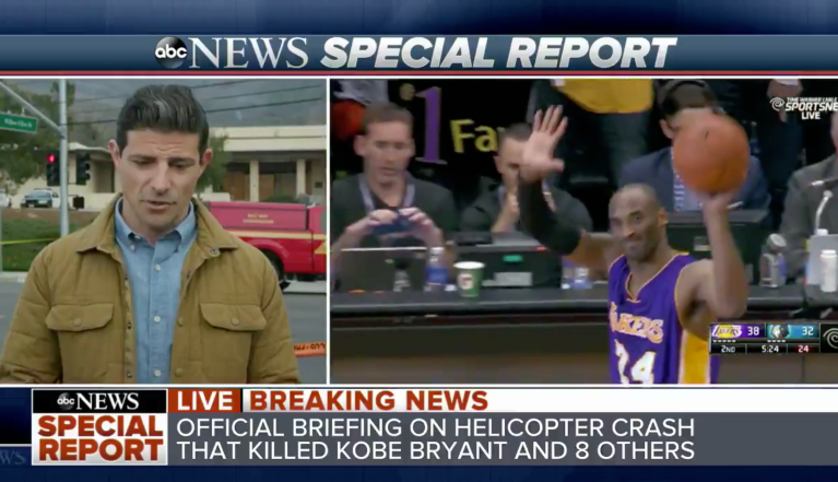Matt Gutman, ABC News reporter, and Kobe Bryant