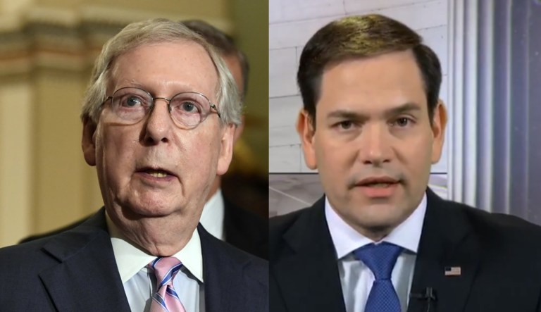Pictured are Mitch McConnell, left, and Marco Rubio, right.