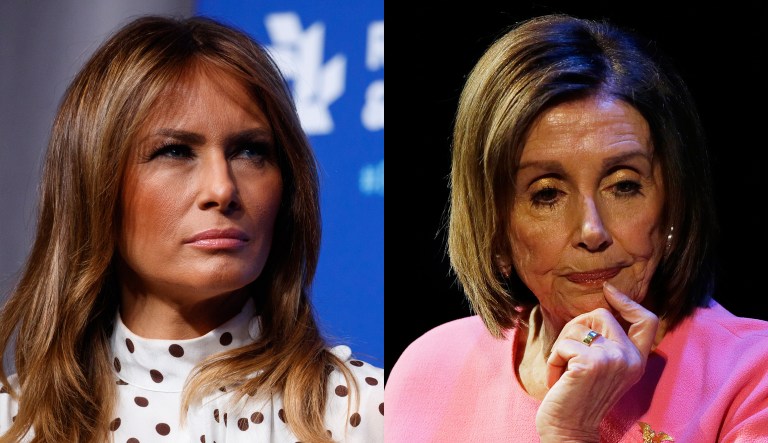 Melania Trump and Nancy Pelosi.