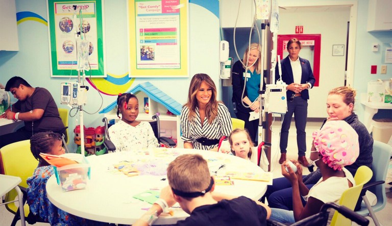 Melania Trump makes surprise visit to Florida hospital to celebrate Easter