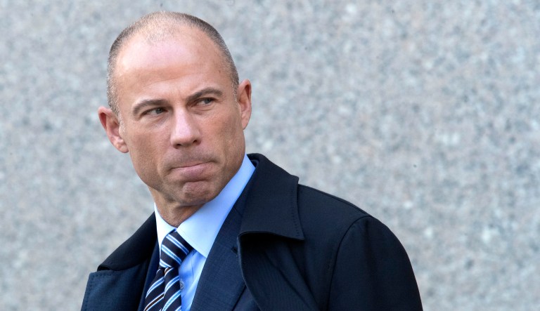 Michael Avenatti, Stormy Daniels' attorney, leaves federal court in New York after a hearing for Michael Cohen, President Trump's personal attorney, Thursday, April 26, 2018.
