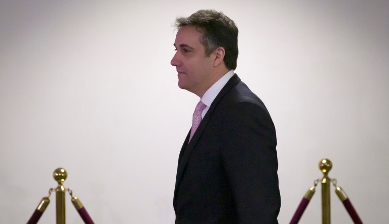 Michael Cohen, President Donald Trump's former lawyer, arrives to testify before a closed door hearing of the Senate Intelligence Committee on Capitol Hill, Tuesday, Feb. 26, 2019, in Washington.
