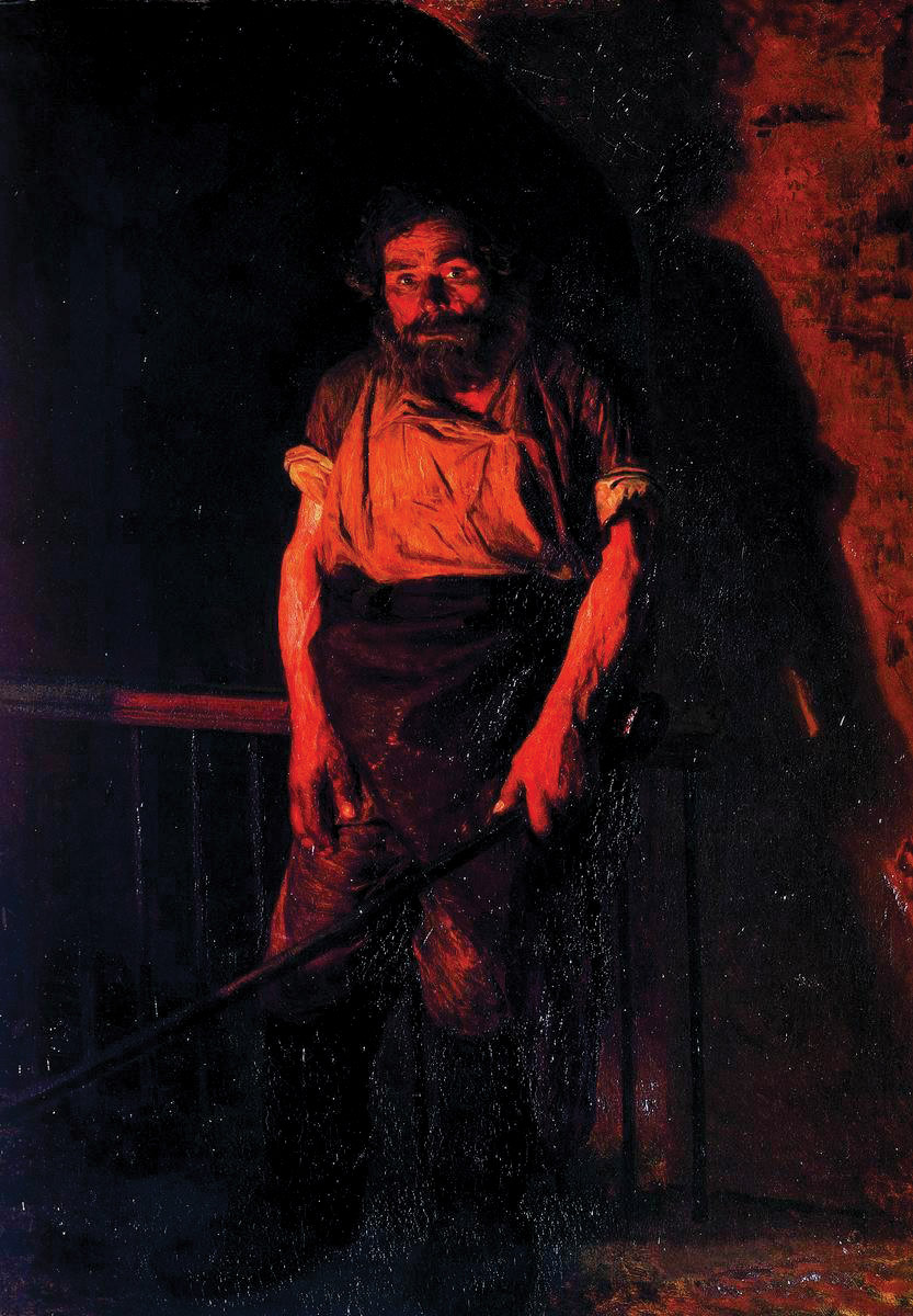 Nikolai Yaroshenko’s ‘The Stoker’ (1878), now at the Tretyakov in Moscow, was partial inspiration for the human anvils of Garshin’s story ‘Artists.’
