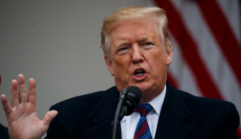 President Donald Trump speaks during a news conference in the Rose Garden of the White House after meeting with lawmakers about border security, Friday, Jan. 4, 2019, in Washington.