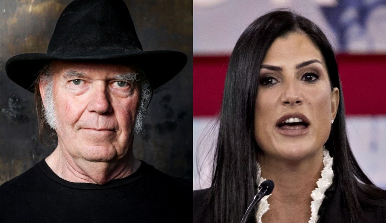 Musician Neil Young and NRA Spokesperson Dana Loesch.