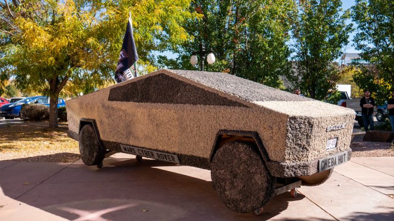 Rice Krispie replica of Tesla Cyber Truck