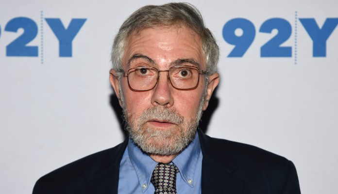 Economist Paul Krugman poses before a conversation at the 92nd Street Y on Sunday, Oct. 14, 2018, in New York. 