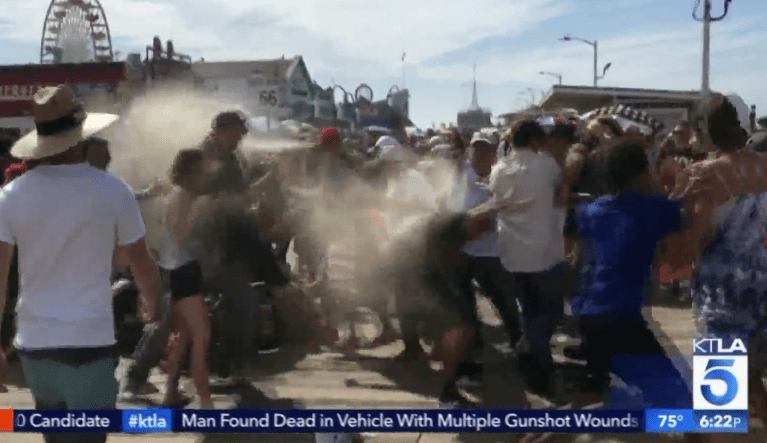 Man wearing MAGA hat arrested for dousing anti-Trump demonstrators with bear spray