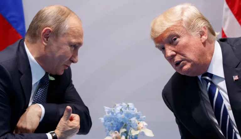 President Trump meets with Russian President Vladimir Putin at the G20 Summit on July 7, 2017, in Hamburg.