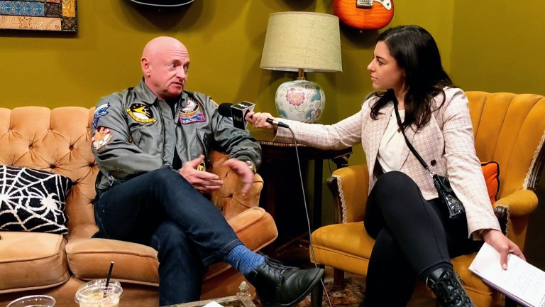 Sen. Mark Kelly gives an exclusive interview to Washington Examiner's Samantha-Jo Roth at a campaign event in Yuma, Arizona.