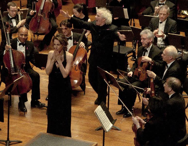 Julie Scolnik (foreground) and Simon Rattle