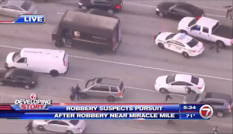 VIDEO: Jewel heist ends with four dead after police highway shootout