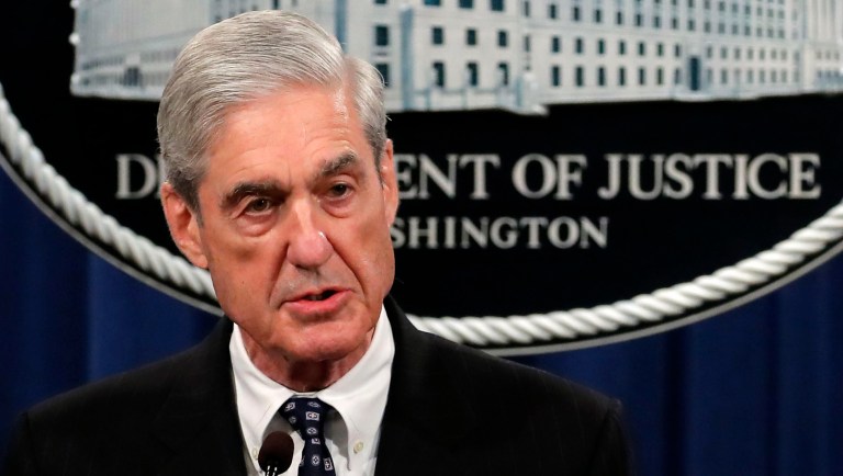 Special counsel Robert Muller speaks at the Department of Justice Wednesday, May 29, 2019, in Washington, about the Russia investigation. 