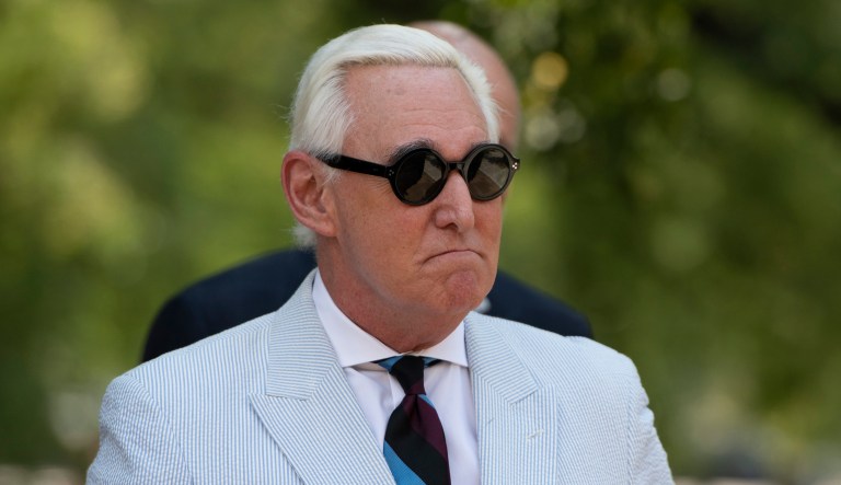 Roger Stone, a longtime confidant of President Donald Trump leaves federal court in Washington, Tuesday, July 16, 2019.