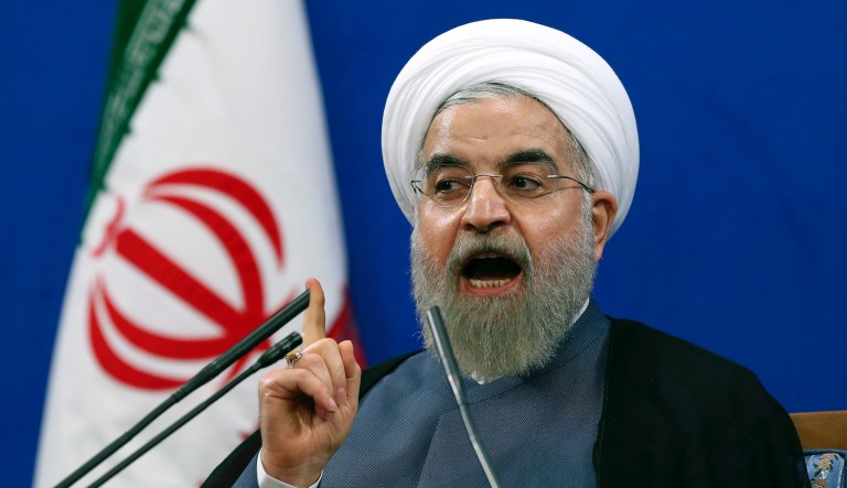 Iranian President Hassan Rouhani speaks during a press conference on the second anniversary of his election, in Tehran, Iran, Saturday, June 13, 2015. Rouhani said a final nuclear deal is "within reach" as Iran and world powers face a June 30 deadline for an agreement. Rouhani said Iran will allow inspections of its nuclear facilities but vowed that the Islamic republic won't allow its state "secrets" to be jeopardized under the cover of international inspections. 