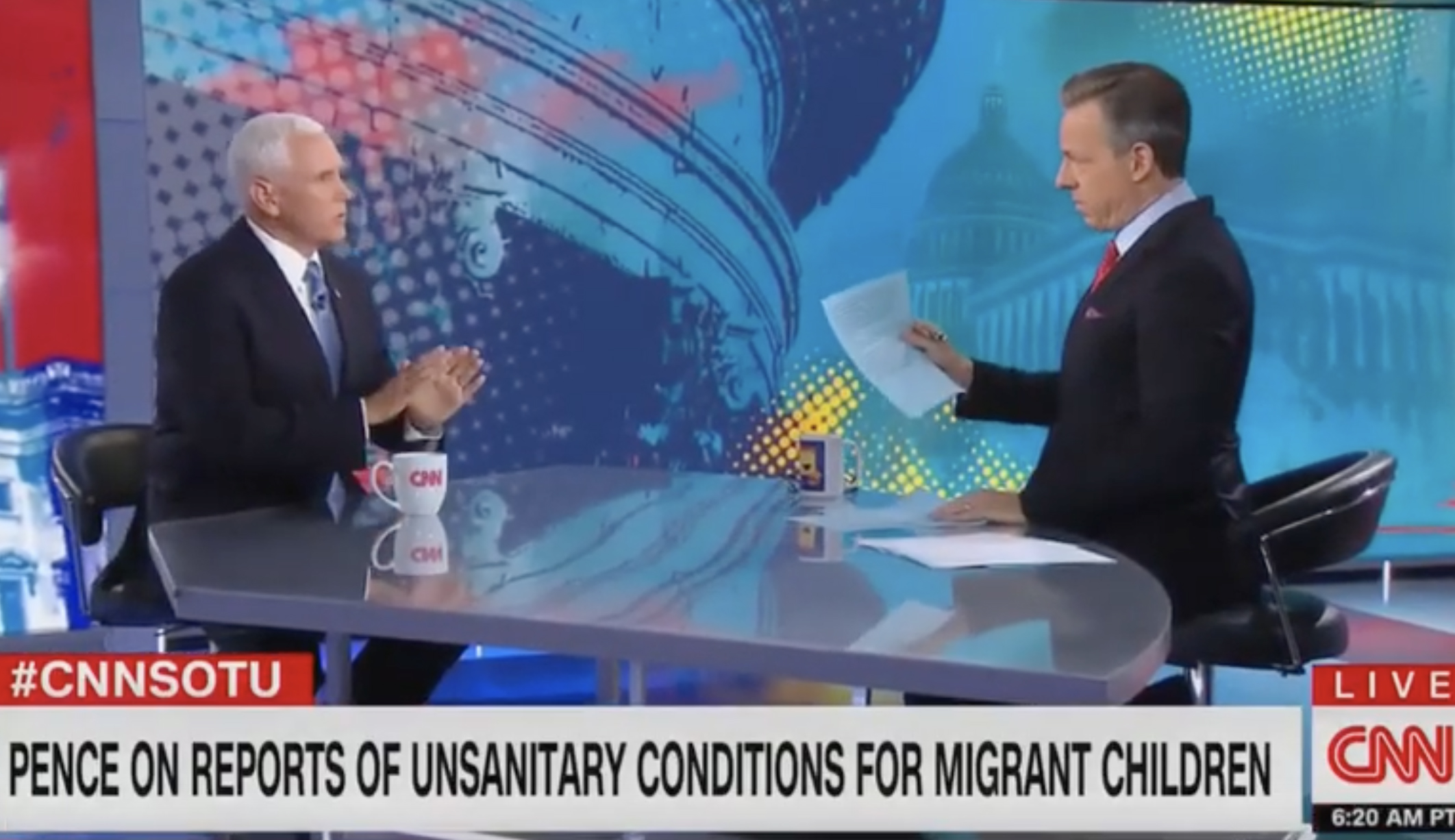 Jake Tapper and Mike Pence spar over immigration