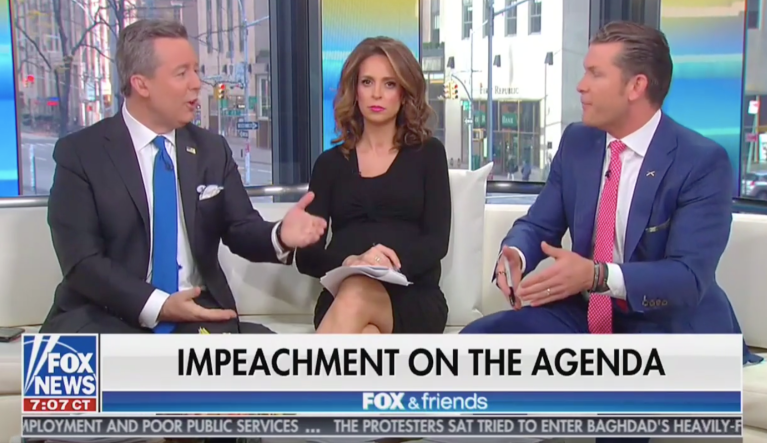 ‘If the president’s in such great shape, why is he not cooperating?’: Fox & Friends hosts quarrel over impeachment