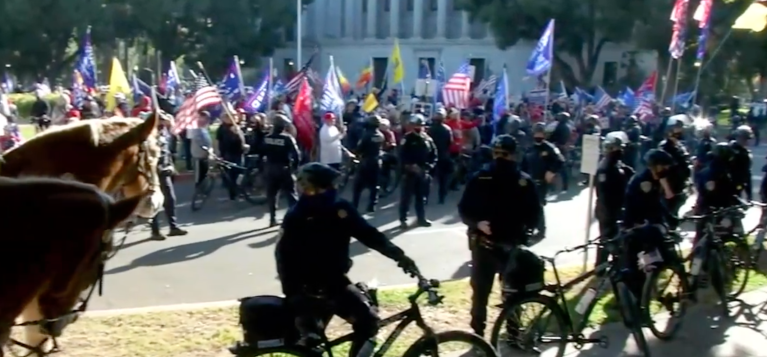 ‘Here to support the Constitution’: Californians flood Sacramento in support of Trump