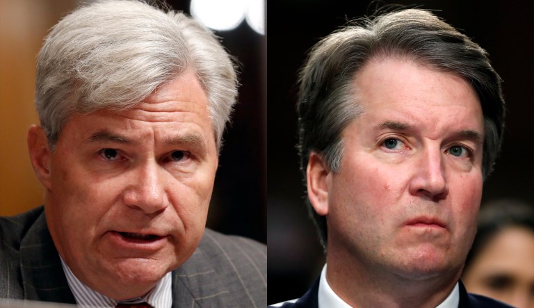 Sheldon Whitehouse and Brett Kavanaugh.