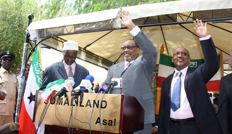 In this photo taken Wednesday, Oct ,13. 2010, gymnasts perform at a trade fair in Hargeisa, Somaliland.  Somaliland officials say the U.S. and the international community have wasted too much time and money on Mogadishu instead of supporting a struggling but democratically elected government in Somaliland in northern Somalia.