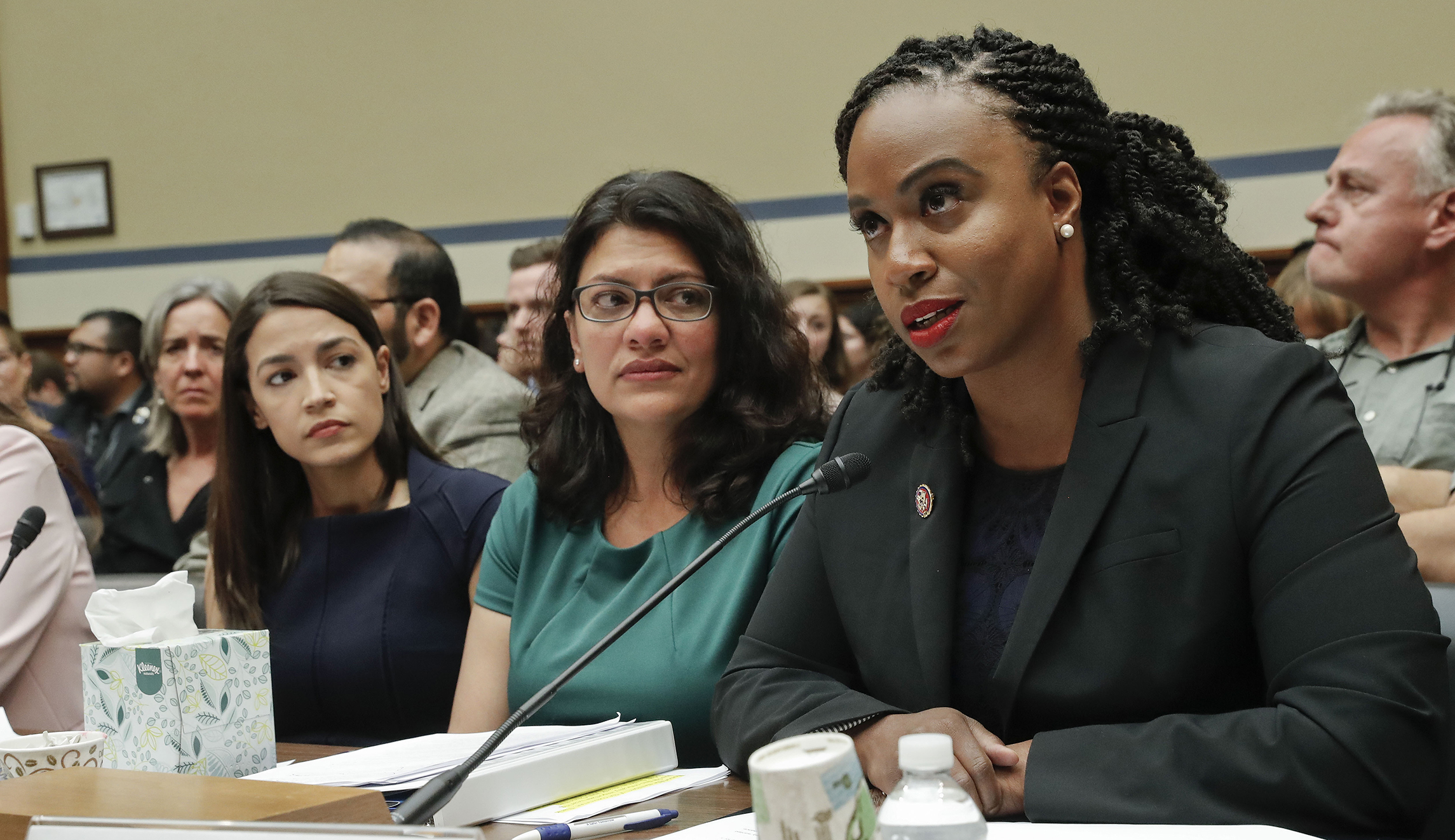 Alexandria Ocasio-Cortez, Ayanna Pressley, Rashida Tlaib, Ilhan Omar
