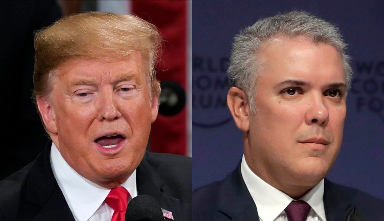 Donald Trump and Ivan Duque Marquez are shown.