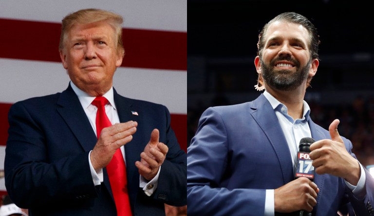 President Trump and Donald Trump Jr. are shown.