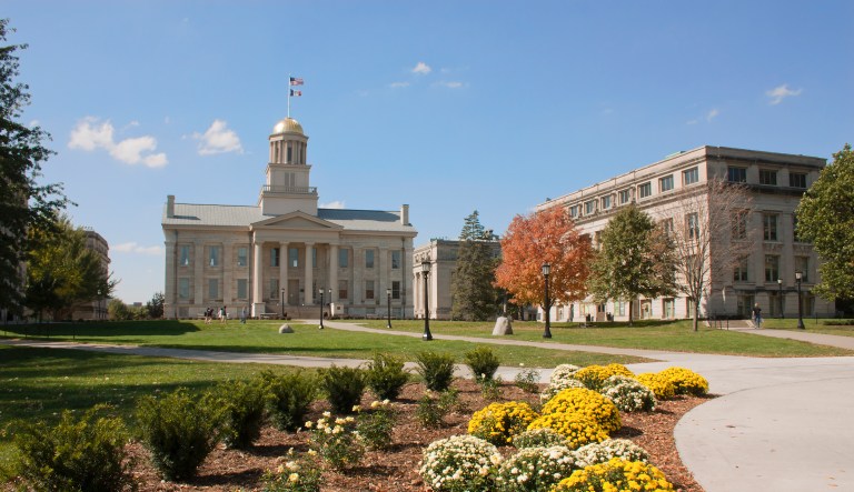 The Old Capitol building on the campus of the University of Iowa.