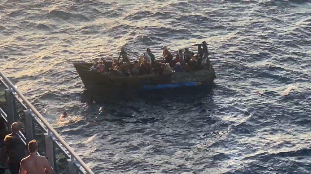 WATCH: Cruise ship rescues 18 refugees found at sea