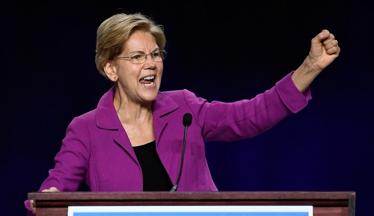 Democratic presidential candidate U.S. Sen. Elizabeth Warren, speaks to delegates during the 2019 Massachusetts Democratic Party Convention, Saturday, Sept. 14, 2019, in Springfield, Mass.