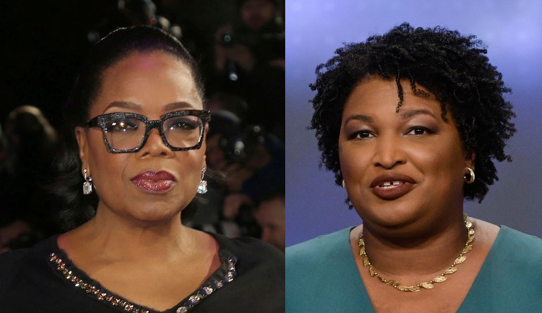 Oprah Winfrey (left) and Democratic candidate Stacey Abrams (right) are pictured.