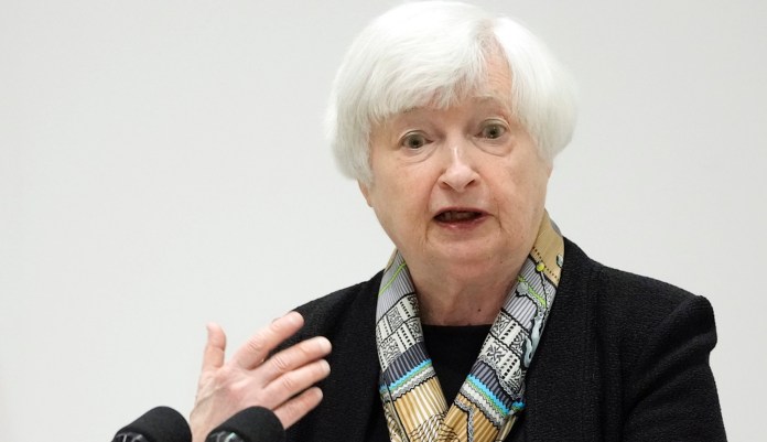 Treasury Secretary Janet YellenÂ takes questions from journalists during a press conference, at the G7 meeting of Finance Ministers and Central Bank Governors, at Toki Messe in Niigata, Japan, Thursday, May 11, 2023. Yellen had informed Congress that the U.S. would reach its $31.4 trillion statutory spending limit in January. Since then, she has deployed âextraordinary measures", a series of financial and legal maneuvers, to prevent the U.S. from defaulting. But those are expected to be exhausted within weeks.