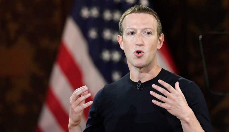 Mark Zuckerberg speaks at Georgetown University, Thursday, Oct. 17, 2019, in Washington.