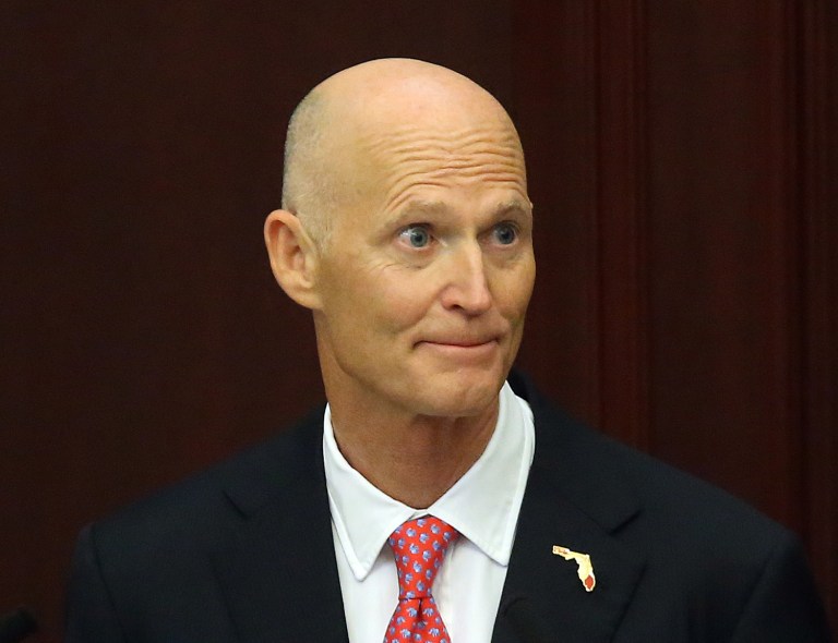 Florida Gov. Rick Scott declined to endorse Sen. Marco Rubio on Thursday. (AP Photo/Steve Cannon)