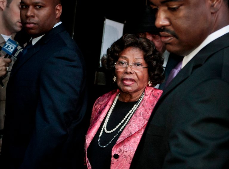 FILE - In this Nov. 7, 2011 file photo, Michael Jackson's mother Katherine Jackson leaves the Criminal Justice Center after it was announced that Dr. Conrad Murray, Michael Jackson's physician when the pop star died in 2009, was found guilty of involuntary manslaughter, in Los Angeles. During the 2013 negligent hiring trial in Los Angeles between Michael Jackson's mother, Katherine Jackson, and concert giant AEG Live, Jackson's mother wants a jury to determine that the promoter of Jackson's planned comeback concerts didn't properly investigate Murray, who a criminal jury convicted of involuntary manslaughter for Jackson's June 2009 death. (AP Photo/Bret Hartman, File)
