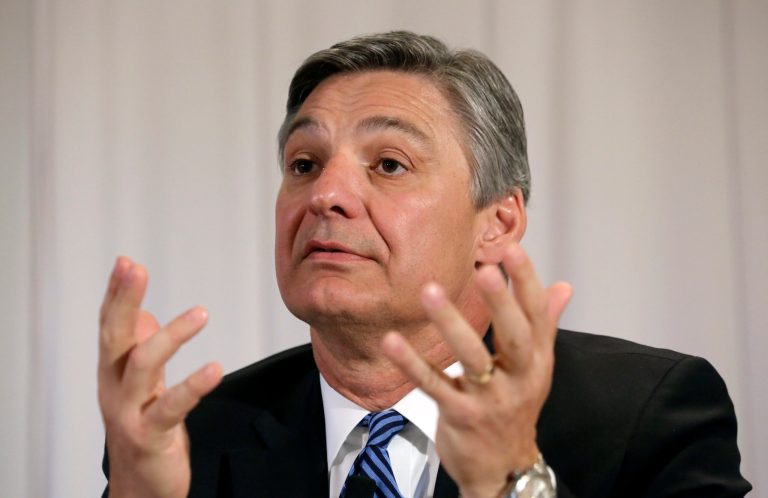 Boeing Commercial Airplanes President and CEO Ray Conner answers a question during a press conference in Tokyo, Thursday, June 12, 2014. Boeing has inked a deal for five Japanese companies to manufacture key components for its twin aisle 777X jets. (AP Photo/Eugene Hoshiko)