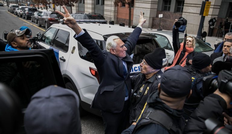 Donald Trump's friend and confidant Roger Stone arrives at Federal Court Tuesday, Jan. 29, 2019, in Washington, D.C. Stone was arrested in the special counsel's Russia investigation and was charged with lying to Congress and obstructing the probe.