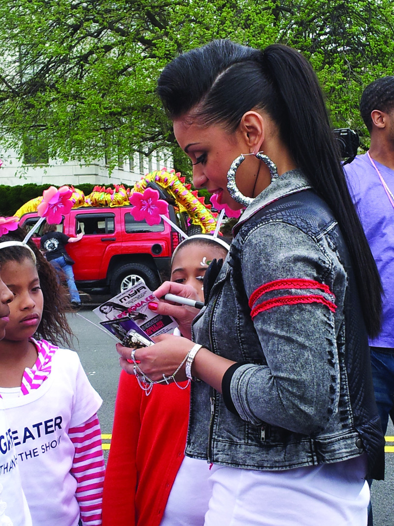 Mya promotes NoH8 campaign in Cherry Blossom Parade performance