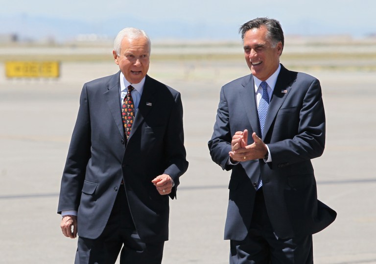 Romney has reportedly been involved in a number of talks with high-level Republicans in Utah and Washington state about replacing Hatch in the Senate. (AP Photo/Colin E. Braley, File)