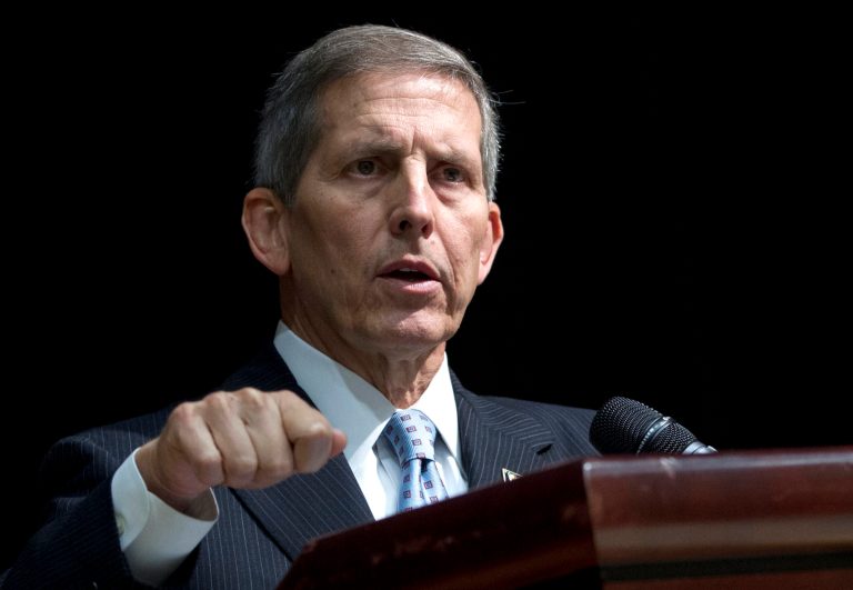 FILE - This June 18, 2014 file photo shows acting Veterans Affairs Secretary Sloan Gibson speaking in Washington. A top federal investigator said Monday that the Department of Veterans Affairs is risking patients' health by not fully addressing whistleblower complaints about the quality of care. The VA's acting director responded by launching an agency review. Gibson said he was 