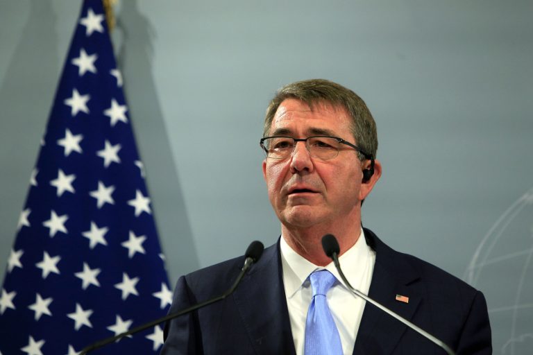 Carter said the budget will include defenses for Europe that the U.S. has not had to make in decades. (AP Photo/Thiabult Camus)