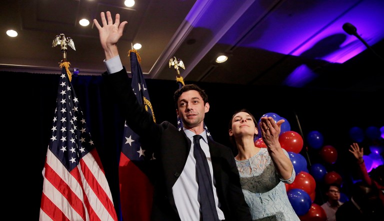Democratic candidate for 6th Congressional District Jon Ossoff concedes to Republican Karen Handel at his election night party in Atlanta. (AP Photo/David Goldman)