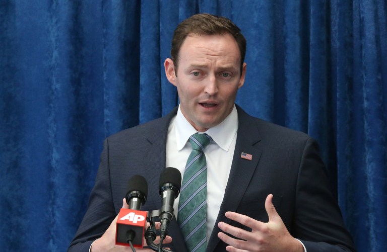 The Senate Leadership Fund unveiled a $1.5 million ad campaign against Democratic Congressman Patrick Murphy, a U.S. Senate candidate. (AP Photo/Steve Cannon, File)