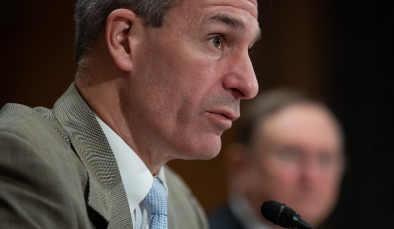 Department of Homeland Security Senior Official Performing the Duties of the Deputy Secretary, Kenneth T. Cuccinelli, speaks to the Senate Homeland Security and Governmental Affairs Committee on Thursday