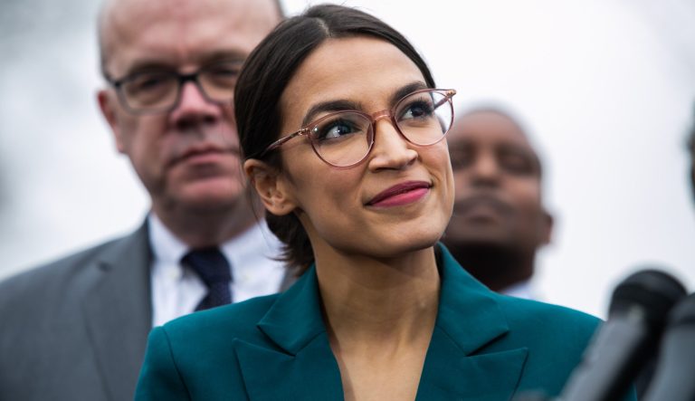 Congresswoman Alexandria Ocasio-Cortez, D-NY, holds a press conference on the Green New Deal Resolution outside of the U.S. Capitol, Thursday, Feb. 7, 2019. 