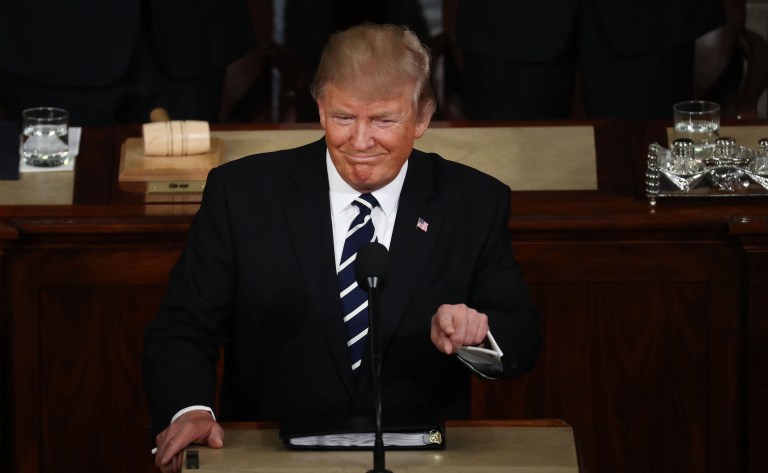 This speech was President Trump's strongest effort yet to foster unity. (Andrew Harrer/Bloomberg)