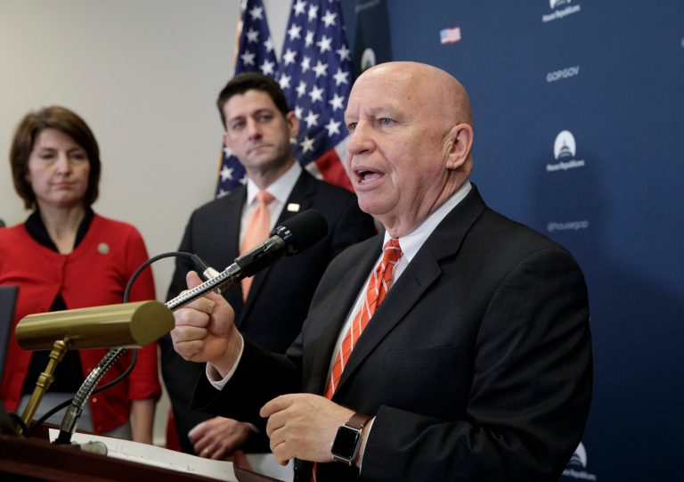 House Ways and Means Committee Chairman Rep. Kevin Brady, R-Texas, right, told reporters, 